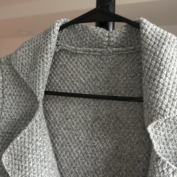 Gray Knit Open Front Cardigan - Picture 4 of 5